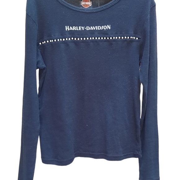 Harley Davidson Black Long Sleeve  Shirt Women's Top - Picture 6 of 7